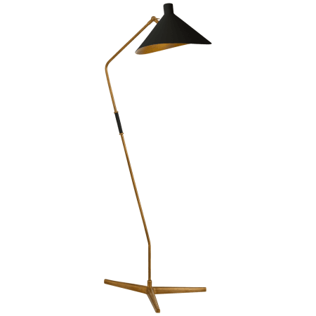 Visual Comfort Mayotte 55" Large Offset Floor Lamp by AERIN Hand Rubbed Antique Brass / Black