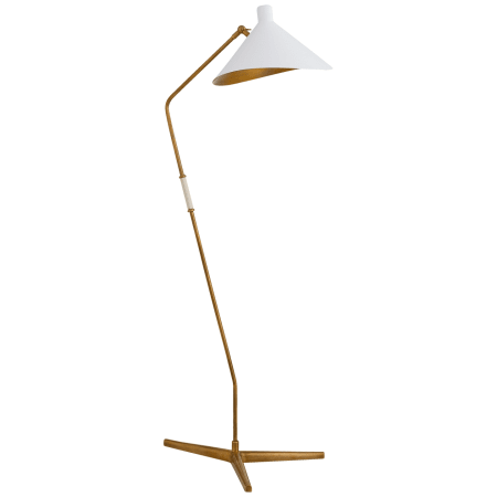 Visual Comfort Mayotte 55" Large Offset Floor Lamp by AERIN Hand Rubbed Antique Brass / White