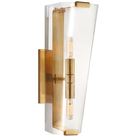 Visual Comfort Alpine 16" Single Sconce by AERIN Hand Rubbed Antique Brass / Clear Glass