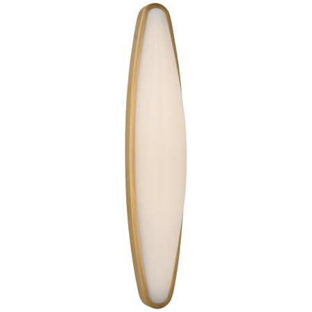 Visual Comfort Ezra 24" Large LED Bath Sconce with White Glass by AERIN Hand Rubbed Antique Brass