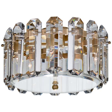 Visual Comfort Bonnington 14" Small Flush Mount with Crystal by AERIN Hand Rubbed Antique Brass