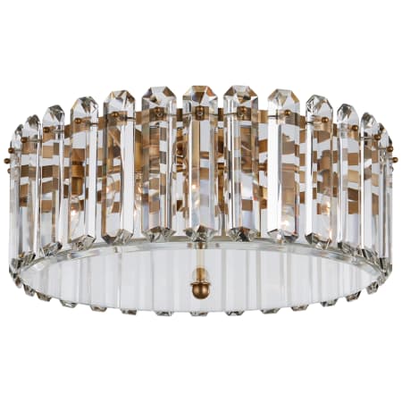 Visual Comfort Bonnington 25" Large Flush Mount with Crystal by AERIN Hand Rubbed Antique Brass