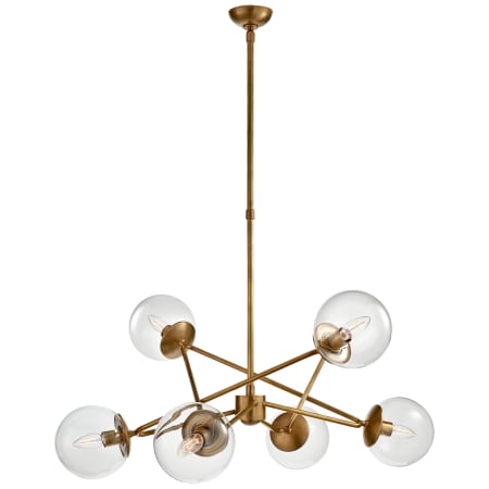 Visual Comfort Turenne 34" Large Dynamic Chandelier with Clear Glass by AERIN Hand Rubbed Antique Brass