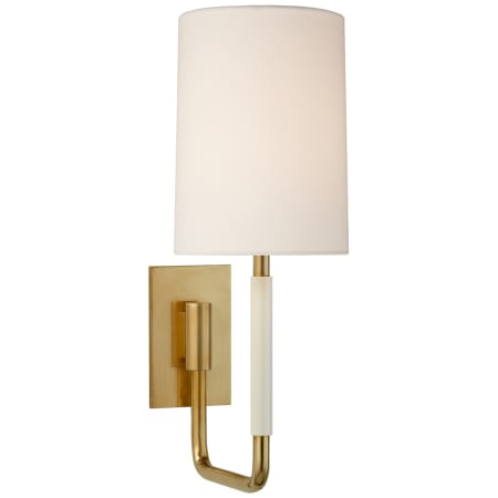 Visual Comfort Clout 15" Small Sconce with Linen Shade by Barbara Barry Soft Brass