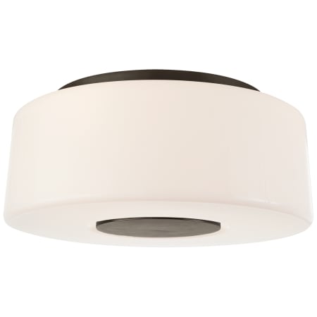 Visual Comfort Acme 16" Large Flush Mount with White Glass by Barbara Barry Bronze