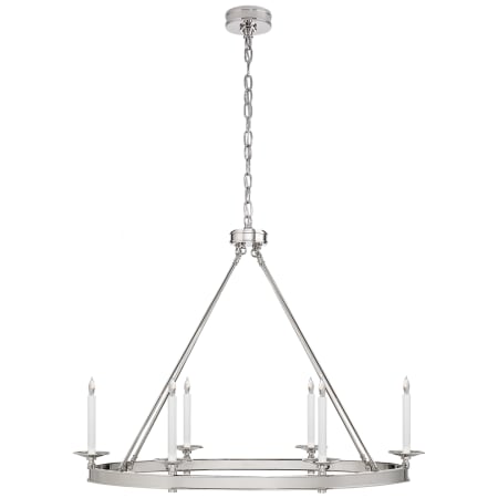 Visual Comfort Launceton 39" Large Oval Chandelier by E. F. Chapman Polished Nickel
