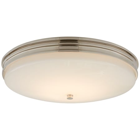 Visual Comfort Launceton 17" LED Medium Flush Mount with White Glass by E. F. Chapman Polished Nickel