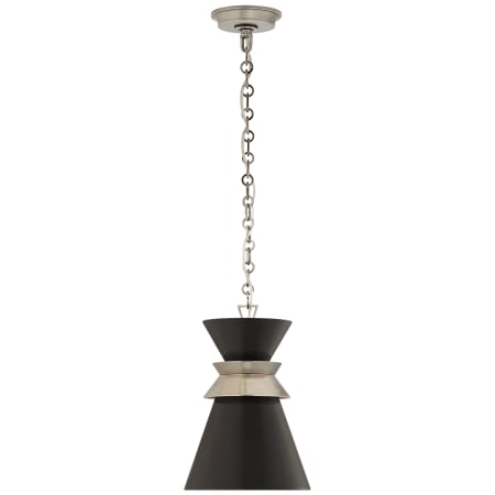 Visual Comfort Alborg 10" Small Stacked Pendant by E.F. Chapman Antique Nickel / Matte Black