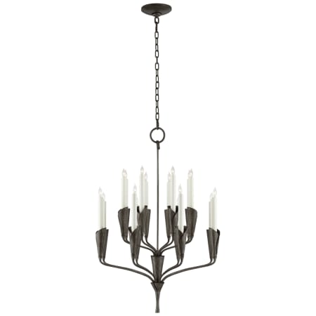Visual Comfort Aiden 25" Small Chandelier by Chapman & Myers Aged Iron
