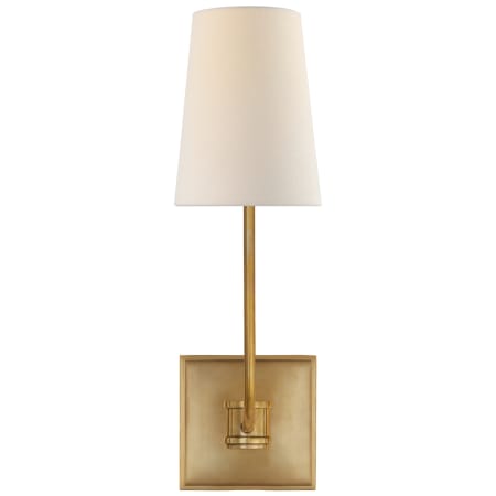 Visual Comfort Venini 15" Single Sconce with Linen Shade by E. F. Chapman Antique Burnished Brass