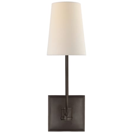 Visual Comfort Venini 15" Single Sconce with Linen Shade by E. F. Chapman Bronze
