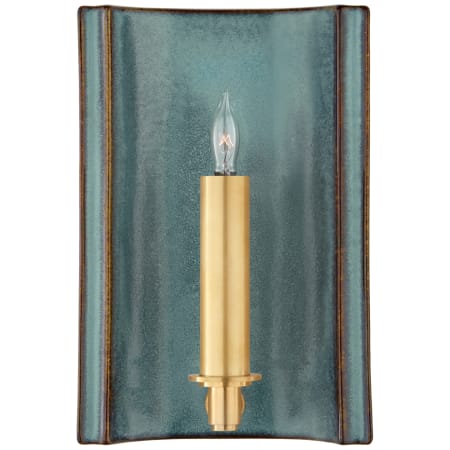 Visual Comfort Leeds 11" Small Rectangle Ceramic Sconce by Christopher Spitzmiller Oslo Blue