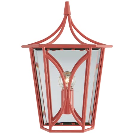 Visual Comfort Cavanagh 12" Mini Lantern Sconce by kate spade NEW YORK Coral / Gild