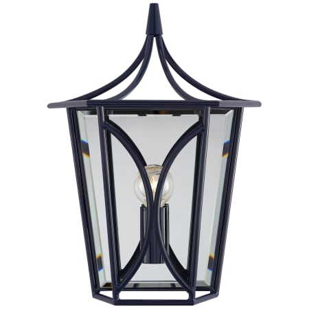 Visual Comfort Cavanagh 12" Mini Lantern Sconce by kate spade NEW YORK French Navy / Polished Nickel