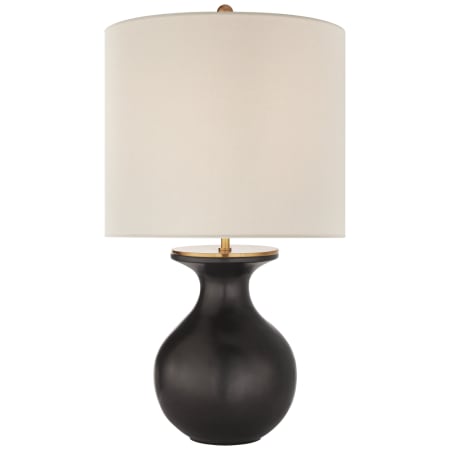 Visual Comfort Albie 25" Small Desk Lamp with Cream Linen Shade by kate spade NEW YORK Metallic Black