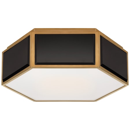Visual Comfort Bradford 13" Hexagonal Flush Mount by kate spade NEW YORK Black / Soft Brass
