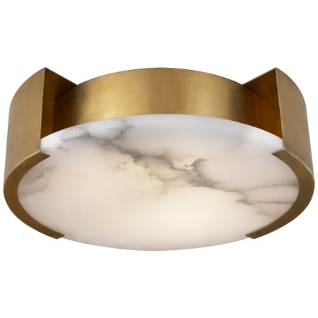 Visual Comfort Melange 14" Small Flush Mount with Alabaster Shade by Kelly Wearstler Antique Burnished Brass