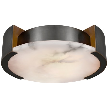 Visual Comfort Melange 17" Flush Mount with Alabaster Shade by Kelly Wearstler Bronze