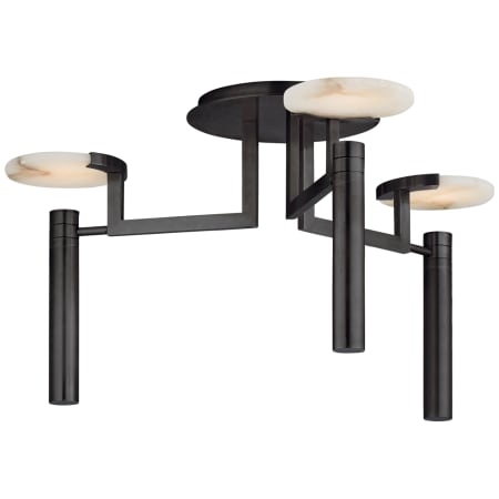 Visual Comfort Melange 24" Large LED Semi-Flush Chandelier with Floating Alabaster Discs by Kelly Wearstler Bronze