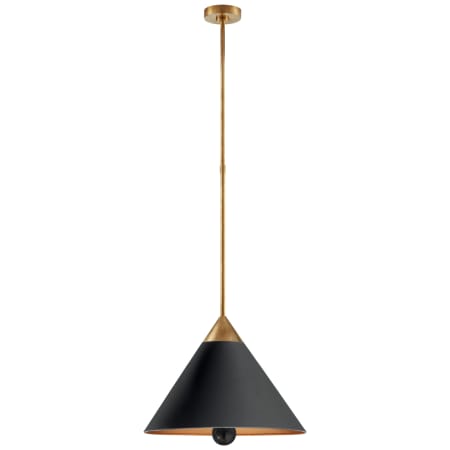 Visual Comfort Cleo 20" Pendant in with Frosted Acrylic by Kelly Wearstler Antique Burnished Brass / Black
