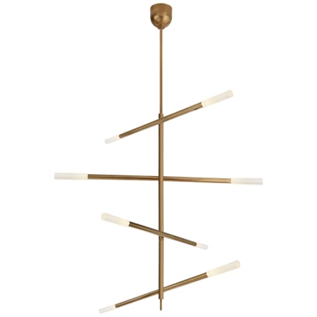 Visual Comfort Rousseau 48" Large Articulating Chandelier by Kelly Wearstler Antique Burnished Brass / Etched Crystal