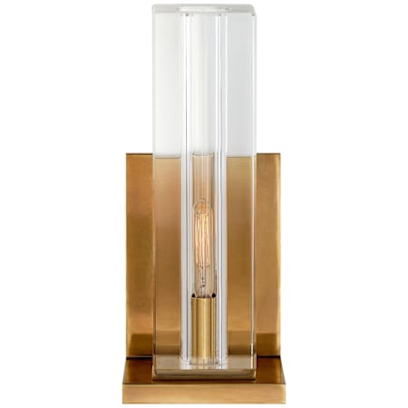 Visual Comfort Ambar 10" Tall Wall Light in Crystal by Ian K. Fowler Crystal / Hand Rubbed Antique Brass