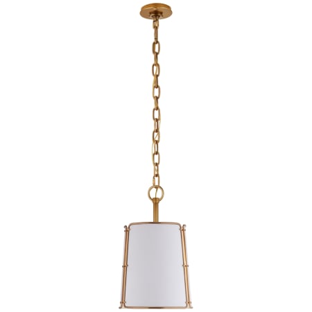 Visual Comfort Hastings 18" Small Pendant with Shade by Carrier and Company Hand Rubbed Antique Brass / White