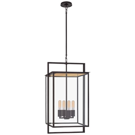 Visual Comfort Halle 16" Wide Medium Hanging Lantern with Clear Glass by Ian. K. Fowler Aged Iron