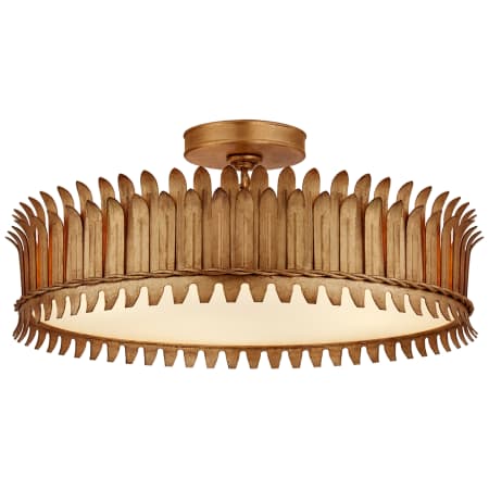 Visual Comfort Leslie 5 Light 21" Wide Semi-Flush Drum Ceiling Fixture Gilded Iron