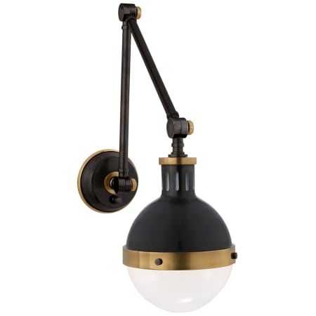 Visual Comfort Hicks 18" Library Light with White Glass by Thomas O'Brien Bronze / Antique Brass