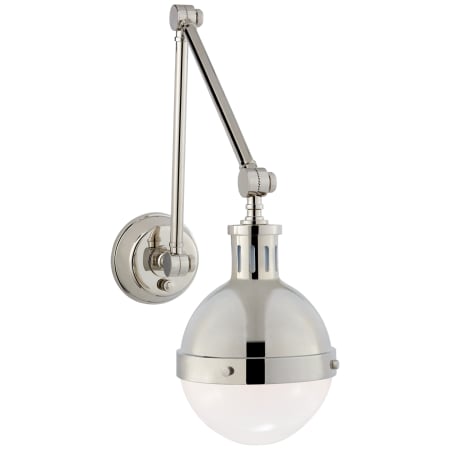 Visual Comfort Hicks 18" Library Light with White Glass by Thomas O'Brien Polished Nickel