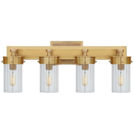Visual Comfort Marais 20" Four-Light Bathroom Light by Thomas O'Brien Hand Rubbed Antique Brass / Clear Glass