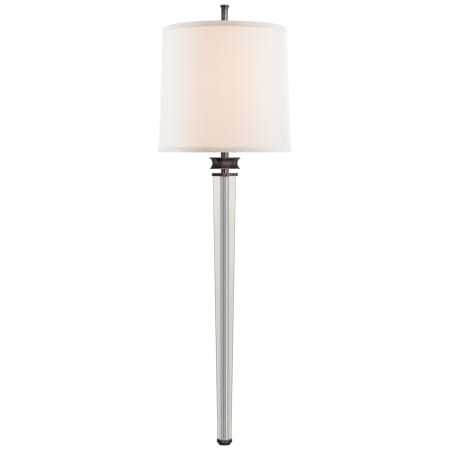 Visual Comfort Lyra 36" Large Tail Sconce with Crystal and Linen Shade by Thomas O'Brien Bronze