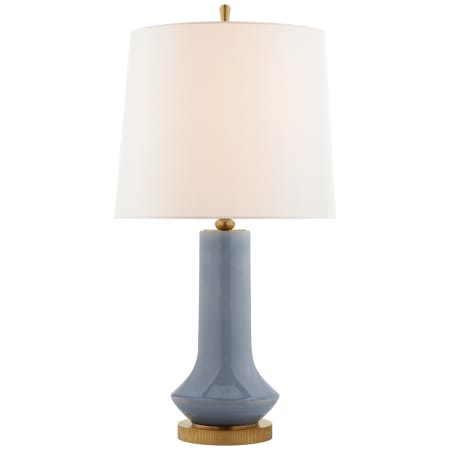 Visual Comfort Luisa 31" Large Table Lamp with Linen Shade by Thomas O'Brien Polar Blue Crackle