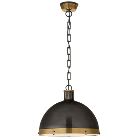 Visual Comfort Hicks 16" Extra Large Pendant with Acrylic Diffuser by Thomas O'Brien Bronze / Antique Brass
