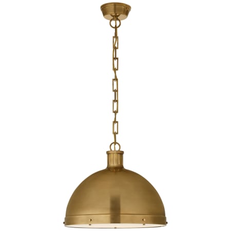 Visual Comfort Hicks 16" Extra Large Pendant with Acrylic Diffuser by Thomas O'Brien Hand Rubbed Antique Brass