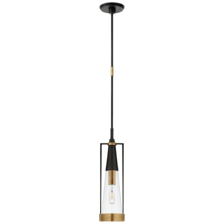 Visual Comfort Calix 21" Small Pendant by Thomas O'Brien Bronze / Hand Rubbed Antique Brass / Clear Glass
