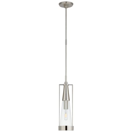 Visual Comfort Calix 21" Small Pendant by Thomas O'Brien Polished Nickel / Clear Glass