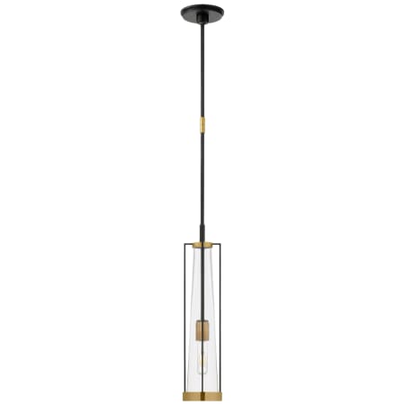 Visual Comfort Calix 23" Tall Pendant by Thomas O'Brien Bronze / Hand Rubbed Antique Brass / Clear Glass