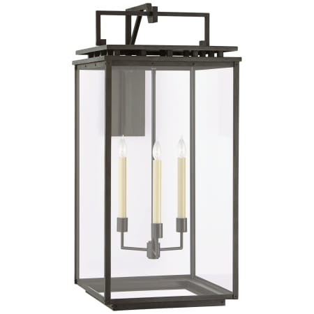 Visual Comfort Cheshire 37" Grande Bracketed Wall Lantern in Aged Iron with Clear Glass by Chapman & Myers Aged Iron