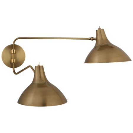 Visual Comfort Charlton 15" Medium Double Plug-In Wall Light by AERIN Hand Rubbed Antique Brass