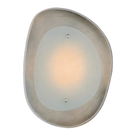 Visual Comfort Samos 13" Small Sculpted Sconce with Alabaster Shade by AERIN Burnished Silver Leaf / Alabaster
