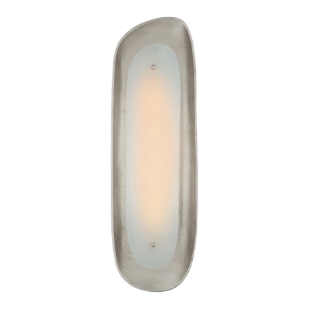 Visual Comfort Samos 21" Tall Sculpted Sconce with Alabaster Shade by AERIN Burnished Silver Leaf / Alabaster