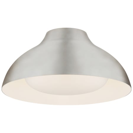 Visual Comfort Agnes 15" LED Flush Mount with Soft White Glass by AERIN Burnished Silver Leaf