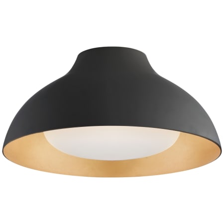 Visual Comfort Agnes 15" LED Flush Mount with Soft White Glass by AERIN Matte Black