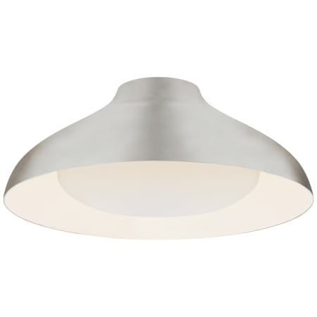 Visual Comfort Agnes 18" LED Flush Mount with Soft White Glass by AERIN Burnished Silver Leaf