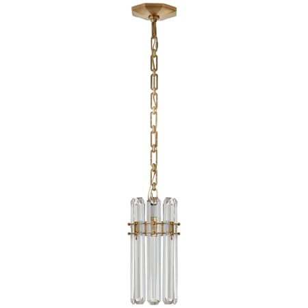 Visual Comfort Bonnington 14" Small Pendant with Crystal by AERIN Hand Rubbed Antique Brass
