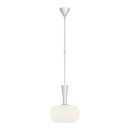 Visual Comfort Sesia 14" Small Oval Pendant with White Glass by AERIN Polished Nickel