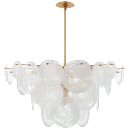 Visual Comfort Loire 37" Large Chandelier with White Strie Glass by AERIN Gild