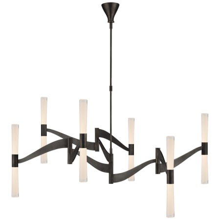 Visual Comfort Brenta 55" Grande Chandelier with White Glass by AERIN Bronze